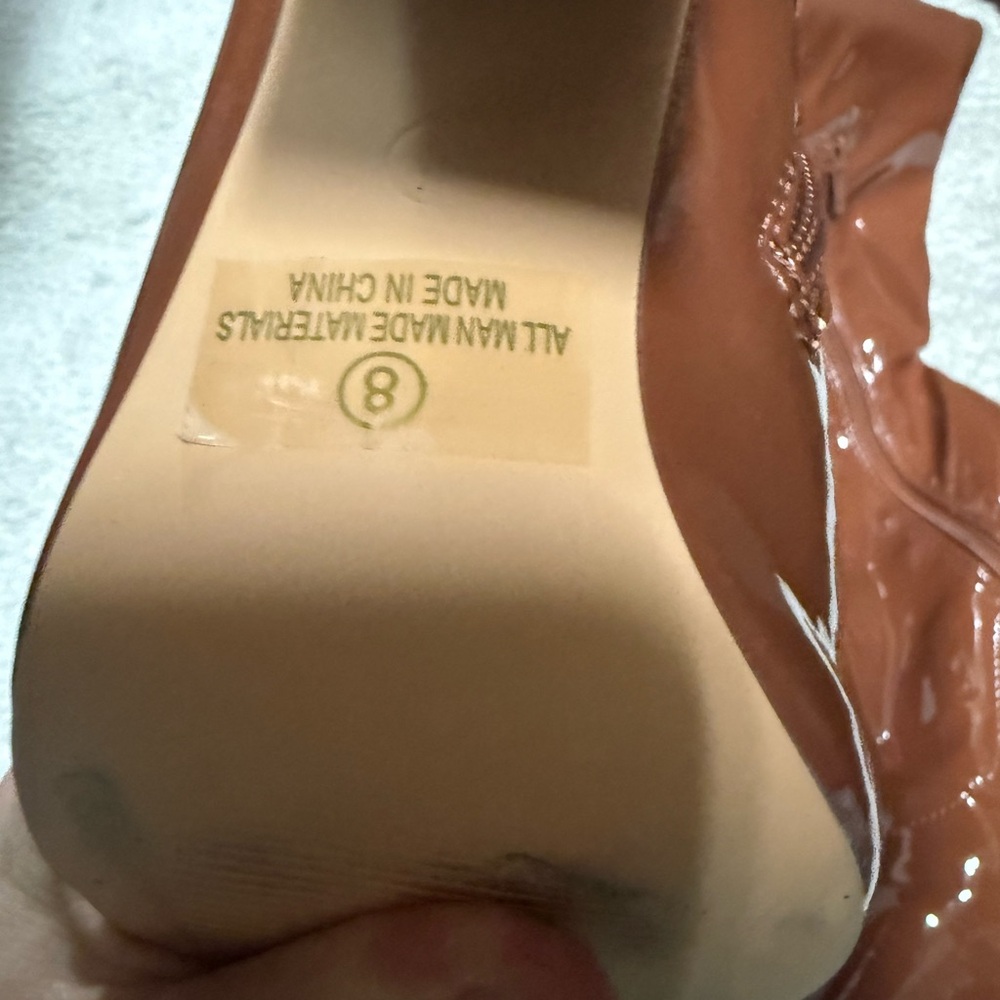 Brown Over-the-Knee Boots Pleather - Picture 2 of 4